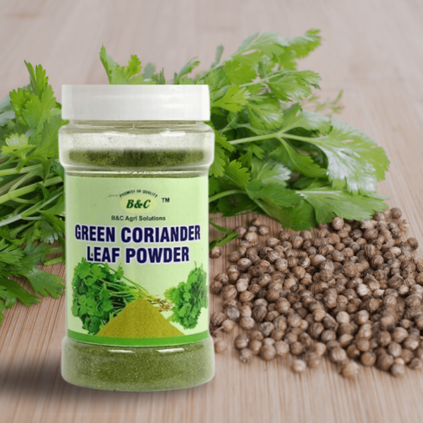 B & C Agri Solutions Green Coriander Leaf Powder + B & C Agri Solutions Pudina Powder | Fresh Mint Leaves Powder