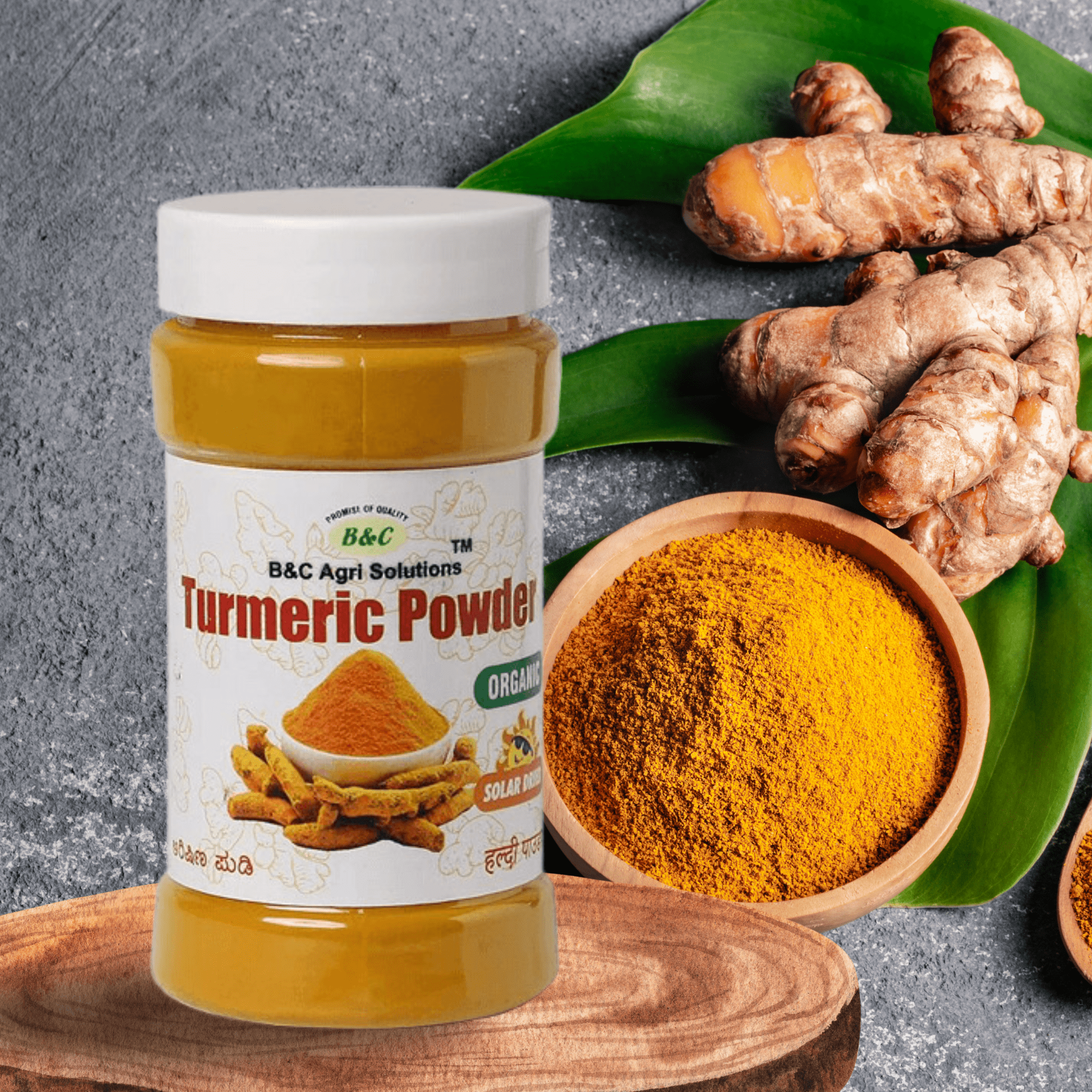 B & C Agri Solutions Organic Ginger Root Powder + B & C Agri Solutions Organic Turmeric Powder | Holud Guro